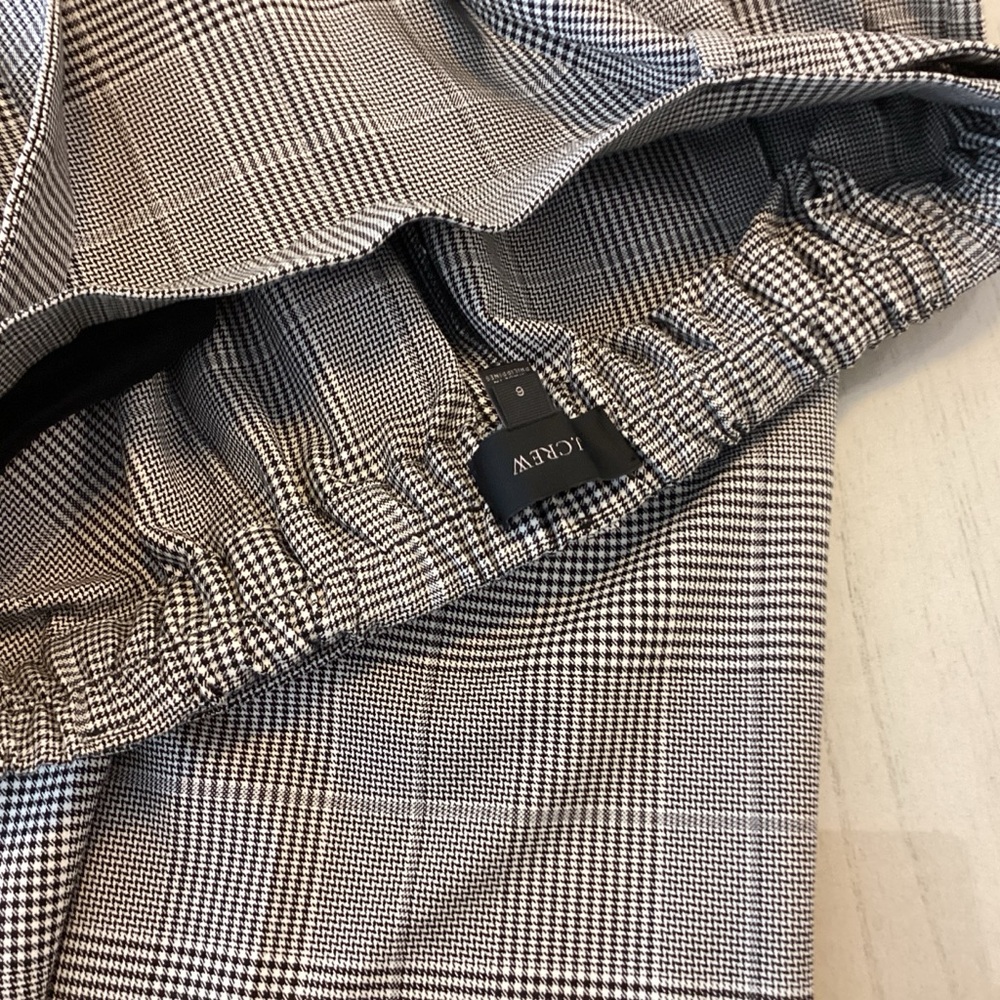 J. Crew Black White Houndstooth High-Waisted Wide-Leg Cropped Pants 6 EUC $109 - Picture 10 of 12